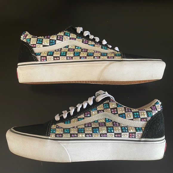 Vans Old Skool Primary Check with Custom Crystals - Picture 8 of 12